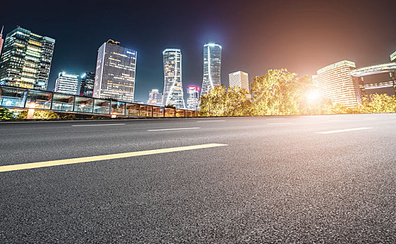 道路地面和城市景观