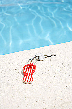钥匙链,旁侧,游泳池,普罗旺斯,法国