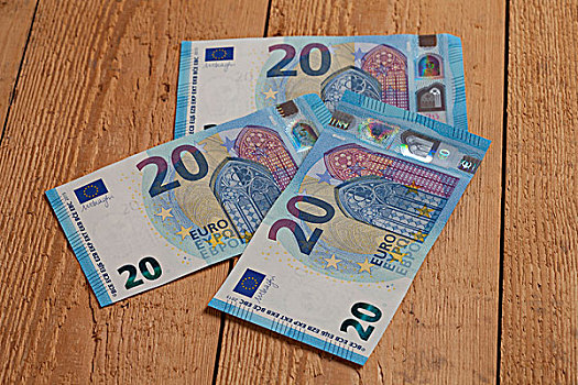 钞票,木头,20欧元