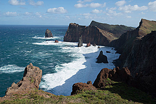 悬崖,岩石构造,东方,岛屿,马德拉岛,葡萄牙