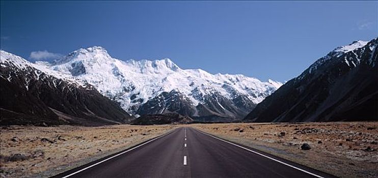 公路,库克山,南岛,新西兰
