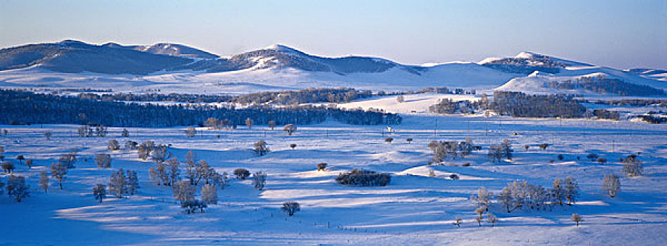冬季草原雪景