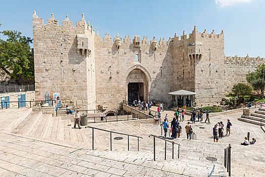 大马士革,大门,老城墙,耶路撒冷,以色列,亚洲