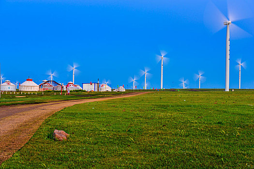 新能源,风力发电,内蒙古草原