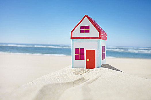 房子,建造,沙滩