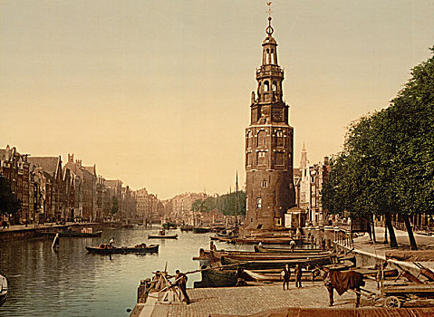 运河,场景,阿姆斯特丹,荷兰,历史