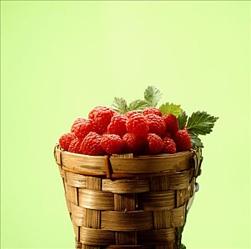 篮子,满,新鲜,树莓