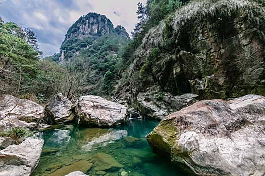 浙江省,天台县,岩石,溪流,自然景观