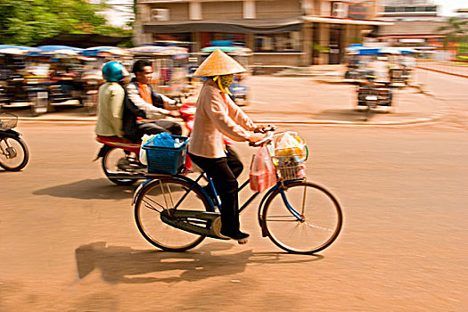 老挝,万象,自行车,运输