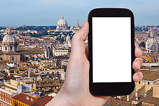 智能手机,抠像,显示屏,罗马,城市