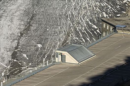 停车场,旁侧,冰河,上陶恩山国家公园,萨尔茨堡,奥地利