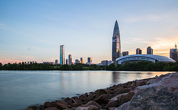 广东省深圳市南山区深圳湾风光