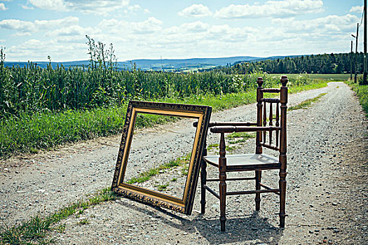 椅子,画框,自然