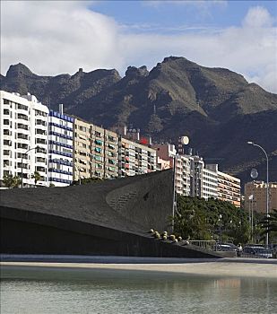 西班牙广场,全视图,广场,浅水池,建筑,山峦,远处,远景