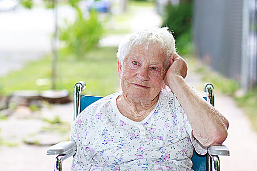老年,女人,轮椅