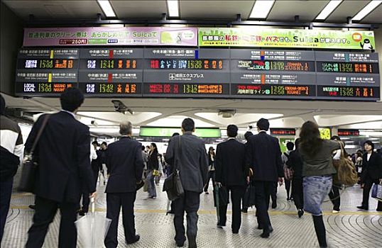 东京站,地铁,地区性,长途,新干线,高速,东京,日本,亚洲