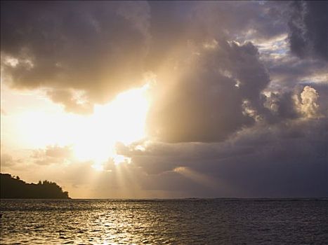 日落,考艾岛