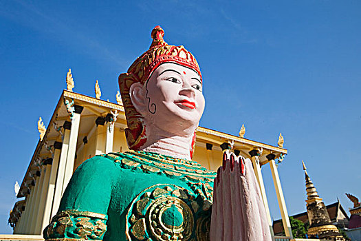 柬埔寨,金边,雕塑,寺院