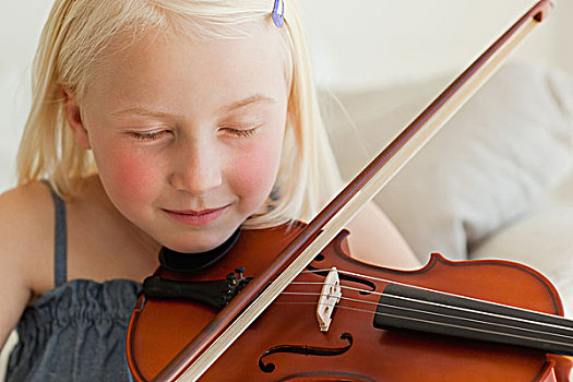 女孩,小提琴,音乐,闭眼