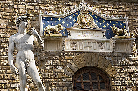 大卫像,雕塑,米开朗基罗,佛罗伦萨,托斯卡纳,意大利,欧洲