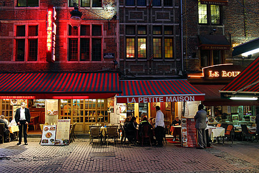餐馆,街道,布鲁塞尔,区域,比利时,欧洲