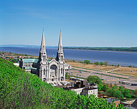 俯拍,大教堂,魁北克,加拿大