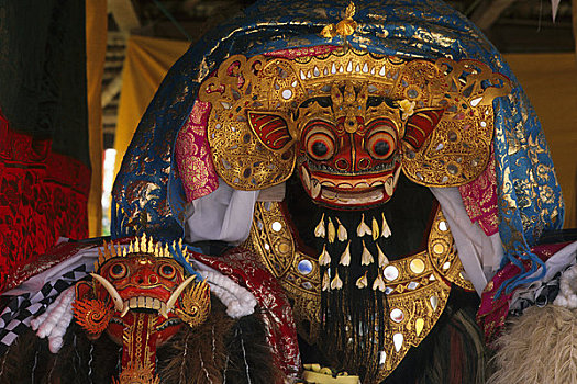 印度尼西亚,巴厘岛,小,庙宇,典礼,跳舞,面具