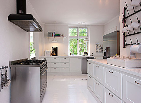 白色,厨房,不锈钢,家装,丹麦