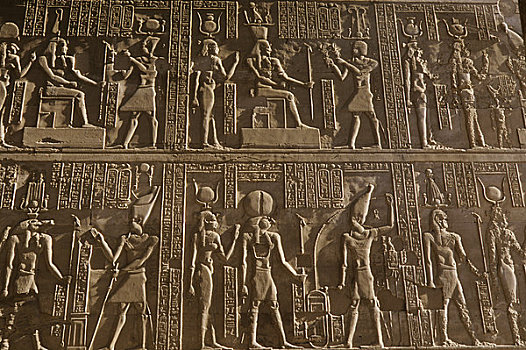 埃及,尼罗河,康翁波神庙,浮雕,雕刻