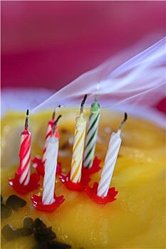 生日蛋糕,蜡烛,烟