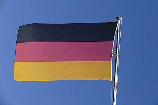 德国国旗,正面,蓝天,不莱梅,德国,欧洲