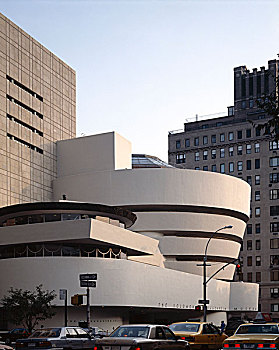 古根海姆博物馆,纽约,户外,增加,左边,弗兰克-劳埃德-莱特