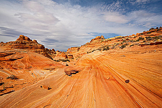 彩色,岩石构造,狼丘,南,悬崖,荒野,犹他,亚利桑那,北美,美国
