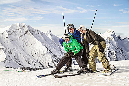 合影,滑雪,朋友,奥地利