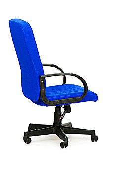 蓝色,办公椅,隔绝,白色