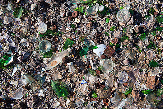 碎玻璃,金属废料,垃圾,富埃特文图拉岛,加纳利群岛,西班牙,欧洲