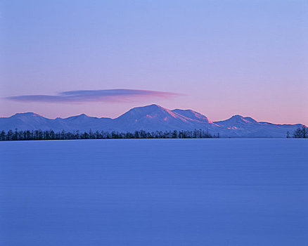 雪原,山脉,早晨