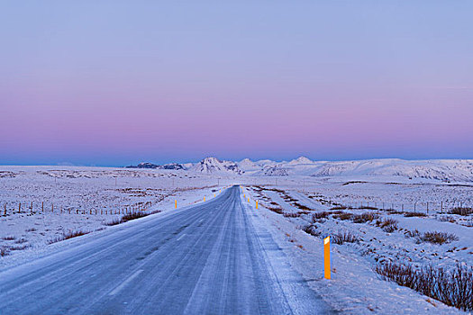 冰,道路,黎明,南,冰岛