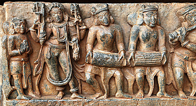 墙壁,霍沙勒斯哇拉庙,庙宇,曷萨拉,风格,印度南部,印度,南亚,亚洲