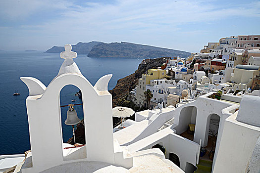 钟楼,锡拉岛,基克拉迪群岛,爱琴海,希腊,欧洲