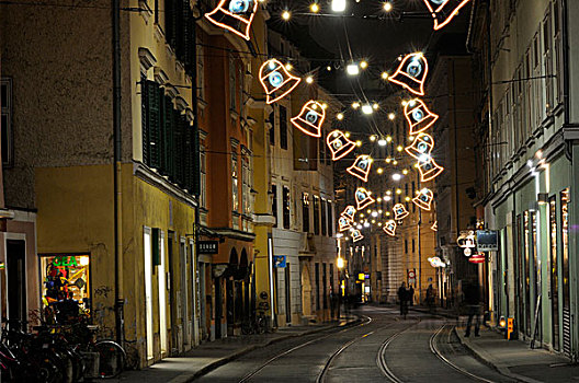 街夜景,格拉茨,奥地利