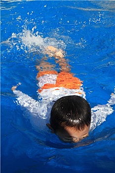 日本人,男孩,游泳,游泳池,3岁