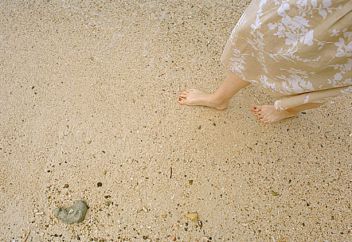 女人,脚,沙滩