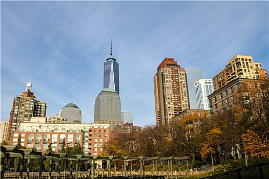 下曼哈顿,风景,炮台公园,纽约