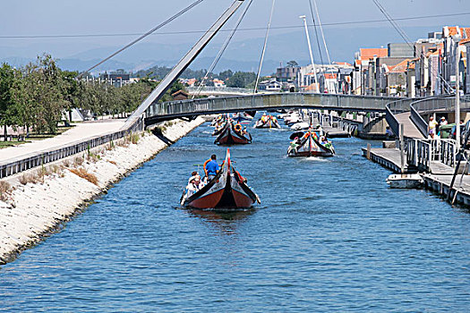 葡萄牙,阿威罗,威尼斯,10世纪,城市,运河,地区,旅游,小船,反射