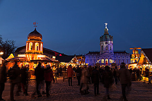 圣诞市场,城堡,夏洛滕堡宫,柏林