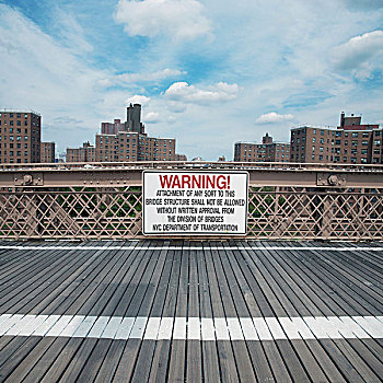 布鲁克林大桥,人行道,纽约,美国