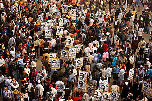 支持者,汇集,会面,总统,十二月,2008年,达卡,孟加拉