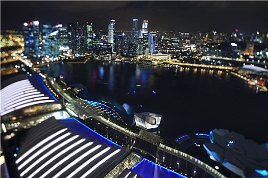 全景,新加坡,屋顶,码头,湾,酒店