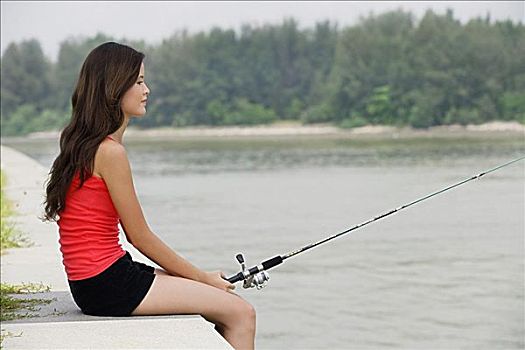 女人,钓鱼
